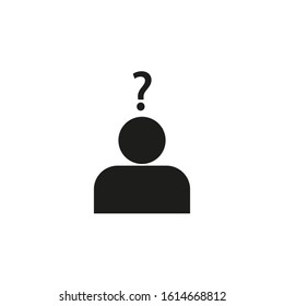 person shaped vector icon with question mark