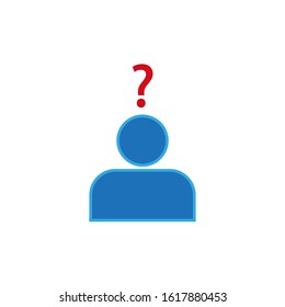 person shaped vector icon with question mark