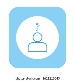 person shaped vector icon with question mark