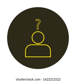 person shaped vector icon with question mark