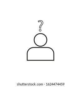 person shaped vector icon with question mark