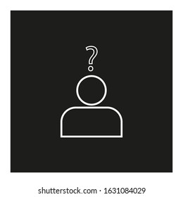person shaped vector icon with question mark