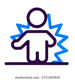 Person shield icon. A linear vector illustration of person shield isolated on white background.