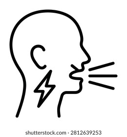 A person with a shocked expression and a lightning bolt near their ear appears to be speaking loudly, conveying a sense of surprise or sudden realization.