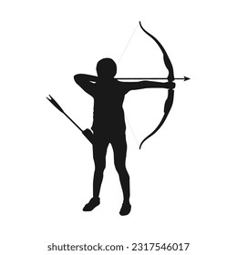 person shooting arrows vector illustration design