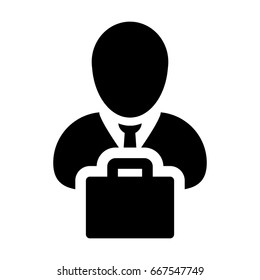 Person With Shopping Bag Icon Vector Profile Avatar Symbol in Pictogram illustration