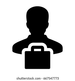 Person With Shopping Bag Icon Vector Profile Avatar Symbol in Pictogram illustration