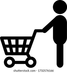 Person with a shopping cart. 