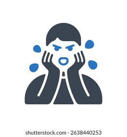 person shouting or screaming loudly icon