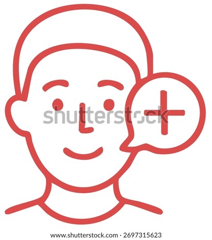 Person showing optimistic and happy mental attitude symbol