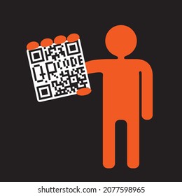 a person shows QR code as proof of vaccination