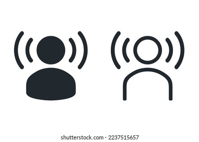 Person signal wave, influencer. Illustration vector