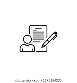 A person is signing a document with a pen. This image represents the concept of contract signing, agreement, and legal documentation. Isolated on white background.