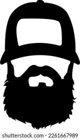 person silhouette, beard silhouette, man with beard, man with cap