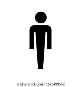 Person silhouette icon in solid line style. Human avatar sign for perfect web and mobile concept.