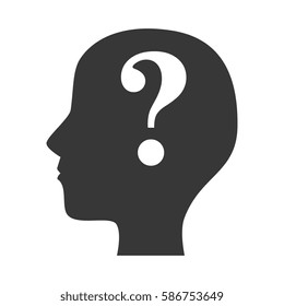 person silhouette with question mark