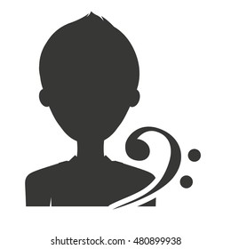 person silhouette with sound icon vector illustration design
