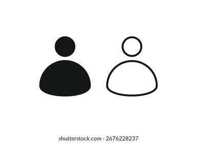 Conjunto de Vector de silueta de persona. Icono de perfil de usuario. Símbolo de Avatar. Elemento gráfico de medios sociales e interfaz de usuario