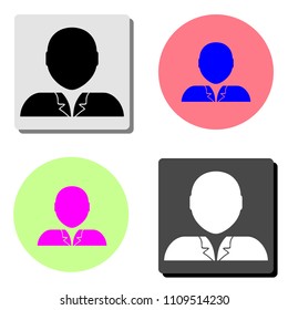 Person. simple flat vector icon illustration on four different color backgrounds