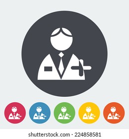 Person. Single flat icon on the circle. Vector illustration.