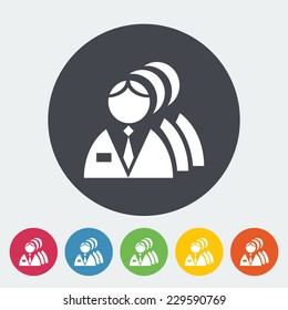 Person. Single flat icon on the circle. Vector illustration.