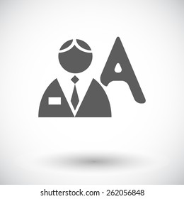 Person. Single flat icon on white background. Vector illustration.