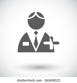 Person. Single flat icon on white background. Vector illustration.
