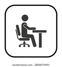 a person sits at a desk working on a computer in an office chair