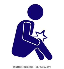 person sitting down and grabbing at the knee in pain.