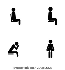 person sitting icon illustration design