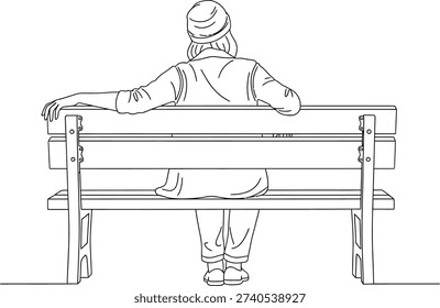 A person sitting bench