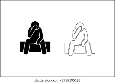 A person sitting on a bench with their head in their hand, conveying stress or deep thought, evoking feelings of introspection and concern