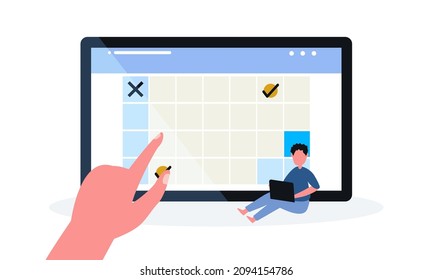 the person sitting on calendar background
