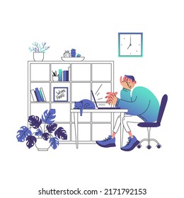 Person sitting on a table with laptop.