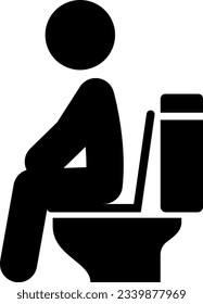 A Person Sitting on a Toilet Seat in a Bathroom