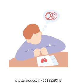 A person sitting at a table, reflecting on a love letter
