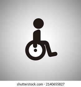 A person sitting in a wheelchair. Pictogram of a wheelchair. Editable vector.