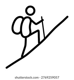 A person is skiing down a snowy slope with ski poles, enjoying winter sports and recreation on a mountain