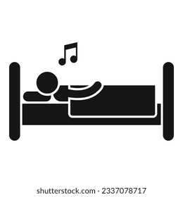 Person sleep music icon simple vector. Insomnia problem. Stress awake