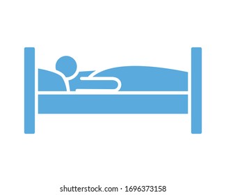 person sleeping in bed line style icon vector illustration design