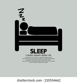 Person Sleeping In Bed Symbol Vector Illustration