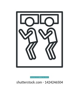 Person Sleeping Icon Vector Illustration Logo Template