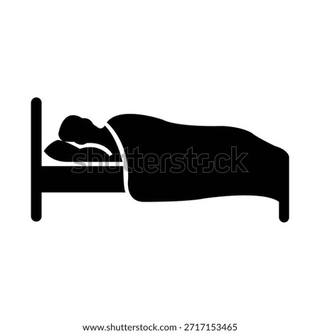 Person sleeping peacefully in bed at night