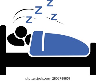 Person sleeping peacefully on blue lounge chair with zzz sound effects silhouette