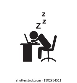 Person Sleeping Work Icon Vector Stock Vector (Royalty Free) 1302954511 ...