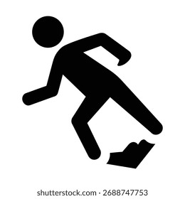 Person rutscht auf Eis Vektor Symbol einzeln auf weißem Hintergrund