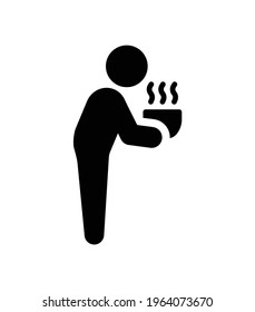Person smelling food icon vector