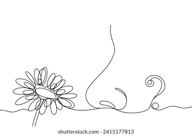 A person smells a flower and does not smell it. Complete loss of smell. Anosmia Awareness Day. Images produced without the use of any form of AI software at any stage. 