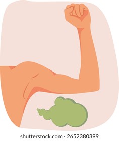 
Pessoa com as axilas cheirosas suando uma ilustração do desenho do vetor do lote. Homem atlético com mau odor corporal com problemas de transpiração
