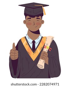 person smiling in a graduation cap over white